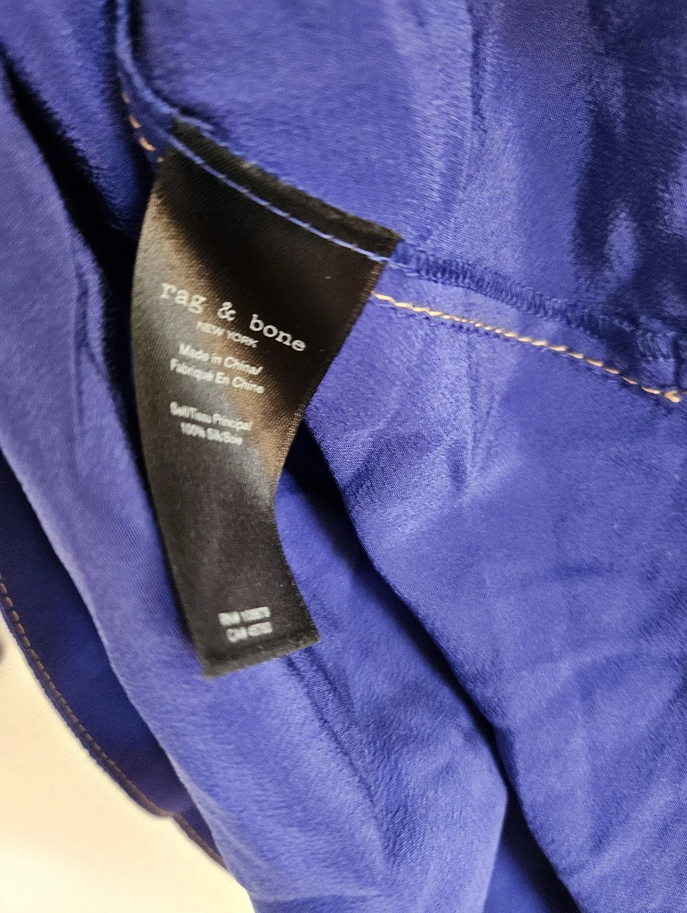 Rag & Bone Shields Silk Mini Dress Tunic In Electric Blue - Picture 6 of 6